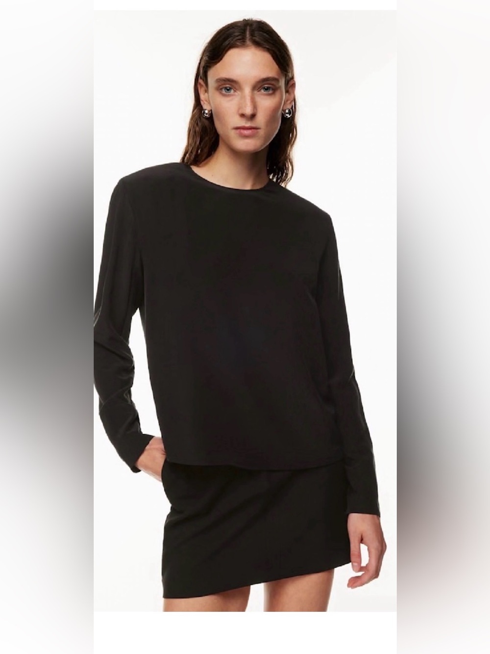 Babaton Fini Silk Blouse – Size L – Black